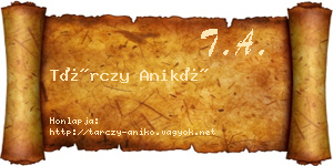 Tárczy Anikó névjegykártya